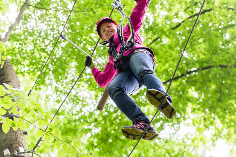 Children in action at the Rimbalzello Adventure Park on Lake Garda