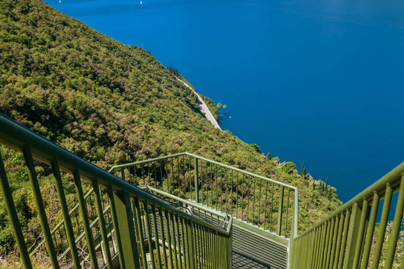 Panoramic viewpoint of Lake Garda from the busatte tempesta path