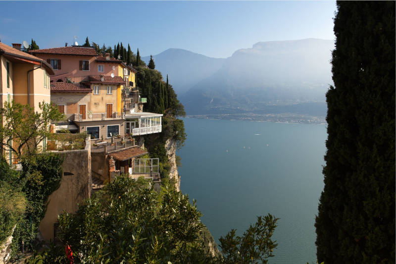 Terrazza del Brivido and panoramic view on Lake Garda